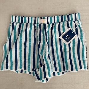 Roller Rabbit x Target Women’s Multi Stripe Poplin Boxer Shorts Blue size M